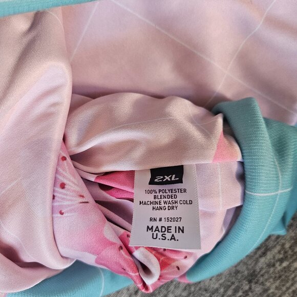 Vapor95 All-Over-Print Floral Cherry Blossoms Bomber Jacket Size 2XL Full Zip - Picture 7 of 9